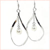Sterling "Infinity" Dangle Earrings with Cultured Pearl Drop - Leila Jewels