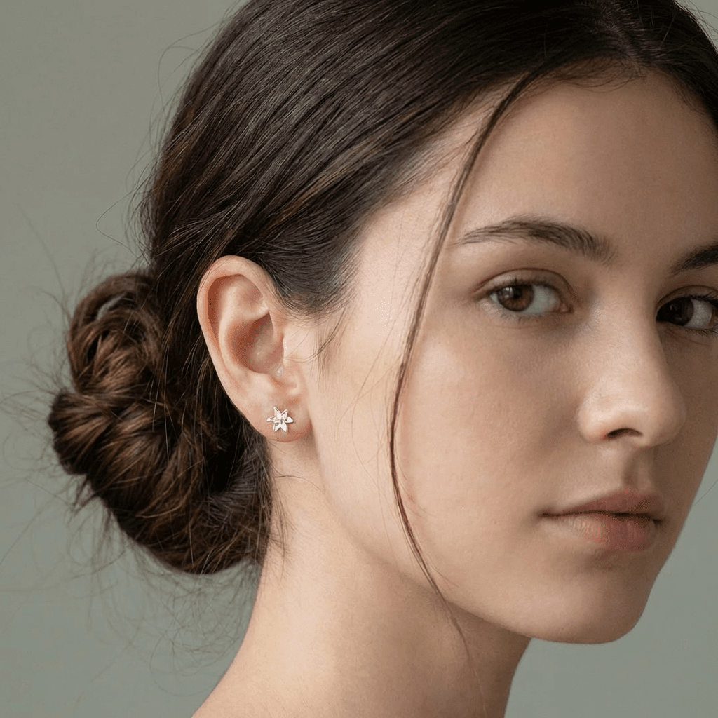 Iris Stud Art Earrings - Leila Jewels