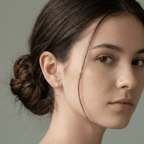 Iris Stud Art Earrings - Leila Jewels