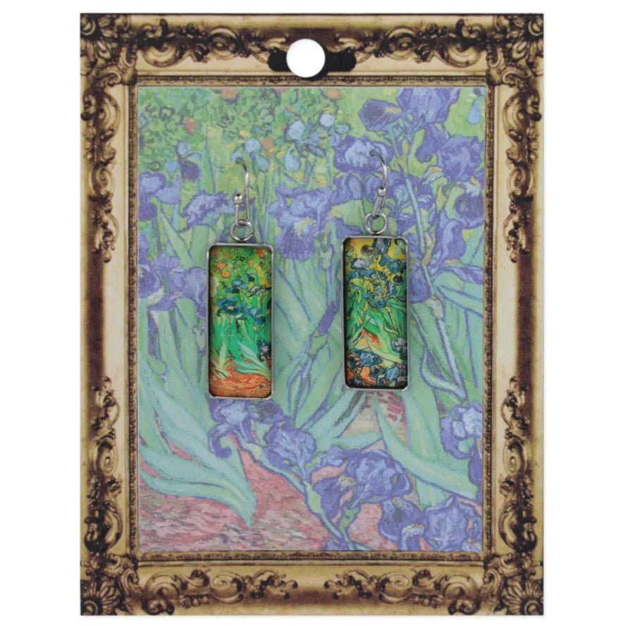 Irises Art Bar Earrings - Leila Jewels