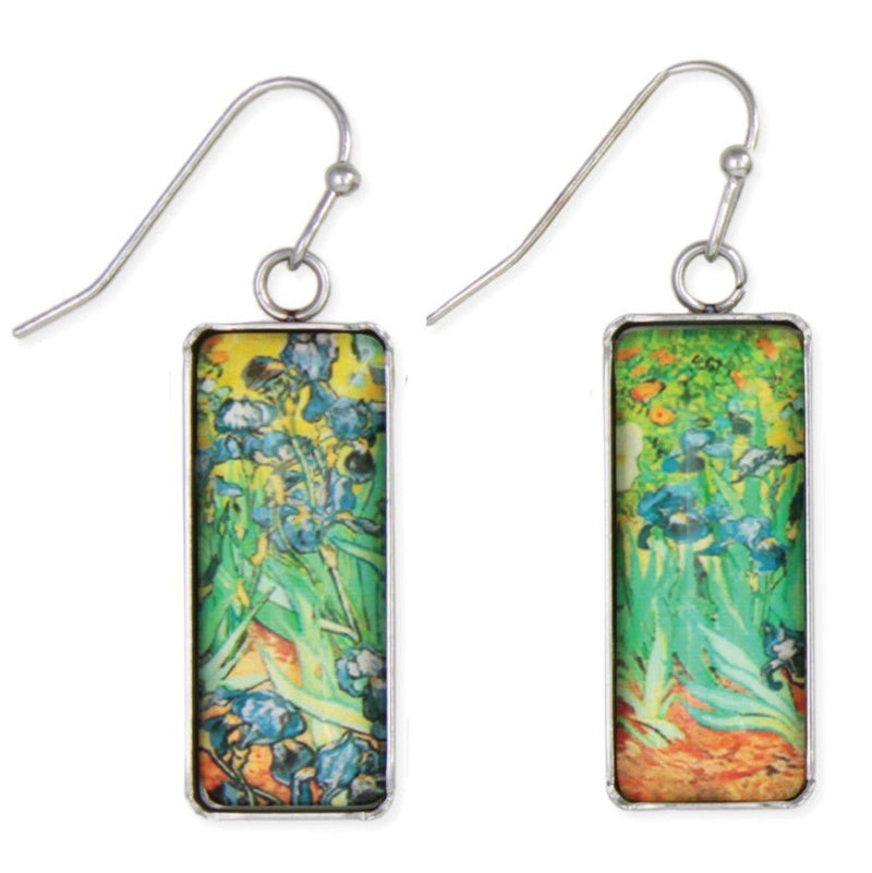 Irises Art Bar Earrings - Leila Jewels