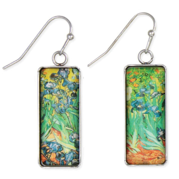 Irises Art Bar Earrings - Leila Jewels