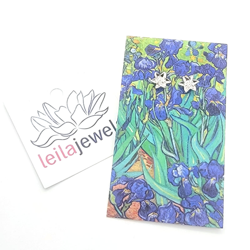 Iris Stud Art Earrings - Leila Jewels