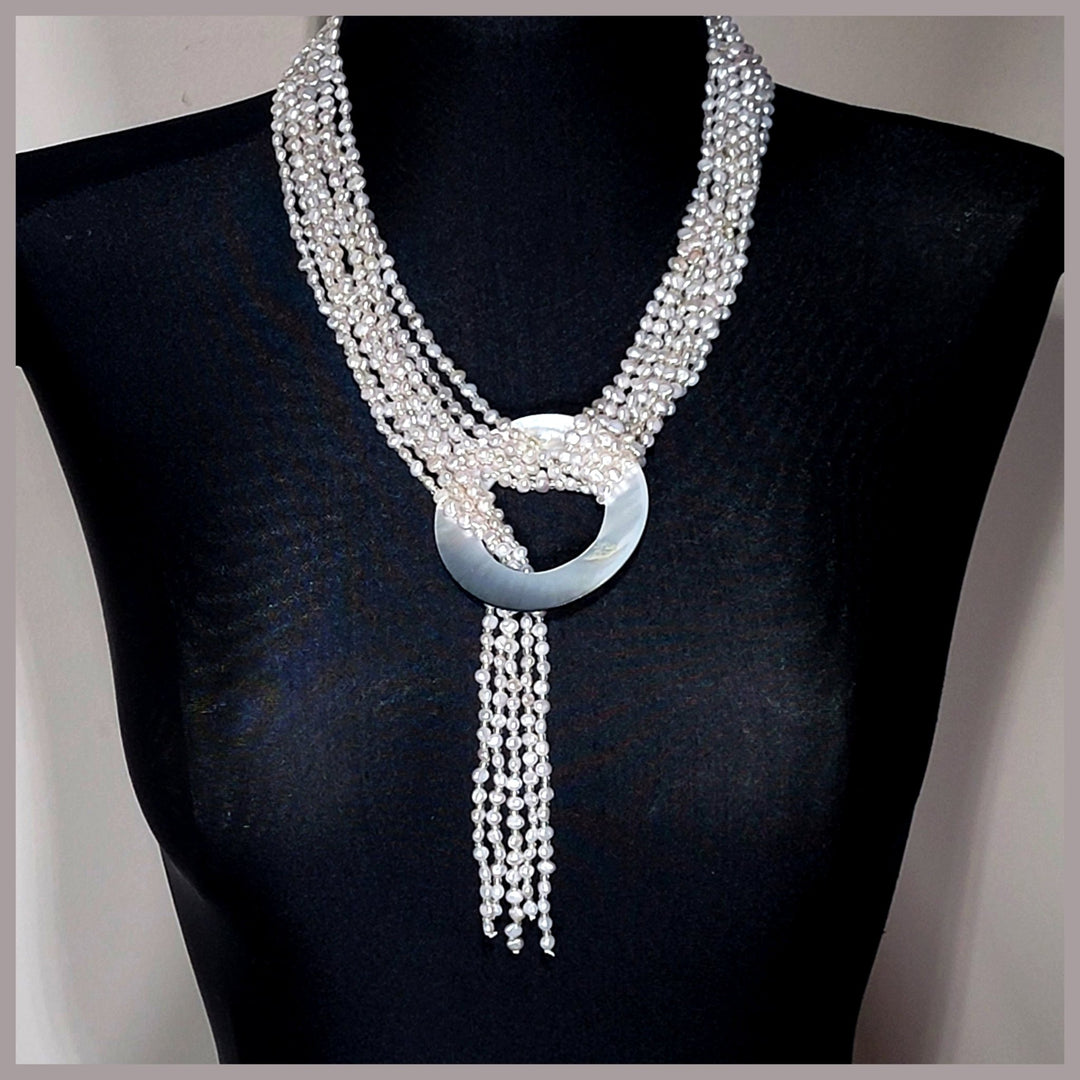 5 - Strand Pearl Statement Necklace - Leila Jewels