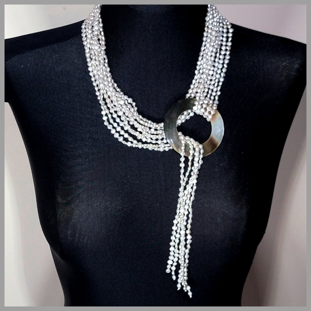 5 - Strand Pearl Statement Necklace - Leila Jewels