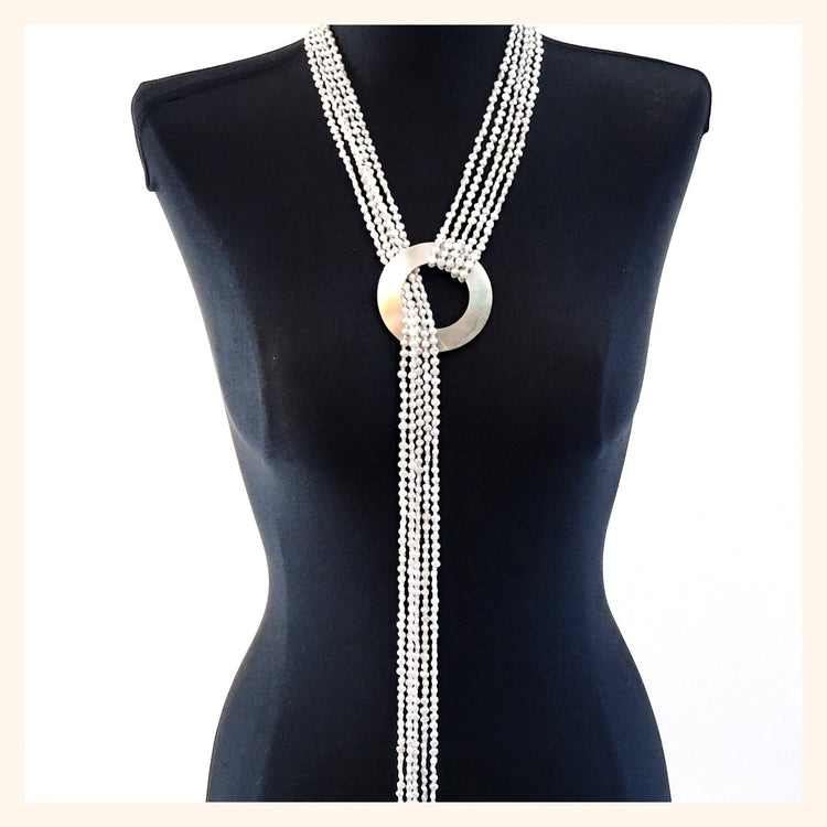 5 - Strand Pearl Statement Necklace - Leila Jewels