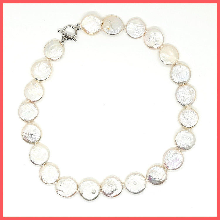 Coin Pearls Necklace - Leila Jewels