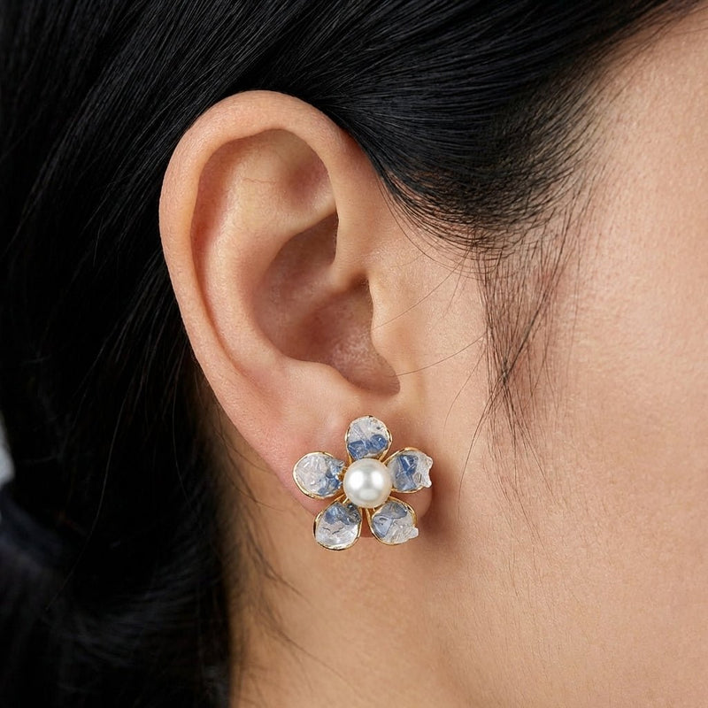 Cherry Blossom Pearl Earrings - Leila Jewels