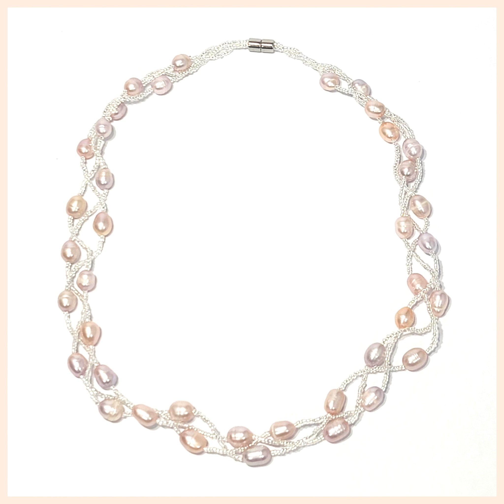 Woven Pearl Necklace - Leila Jewels