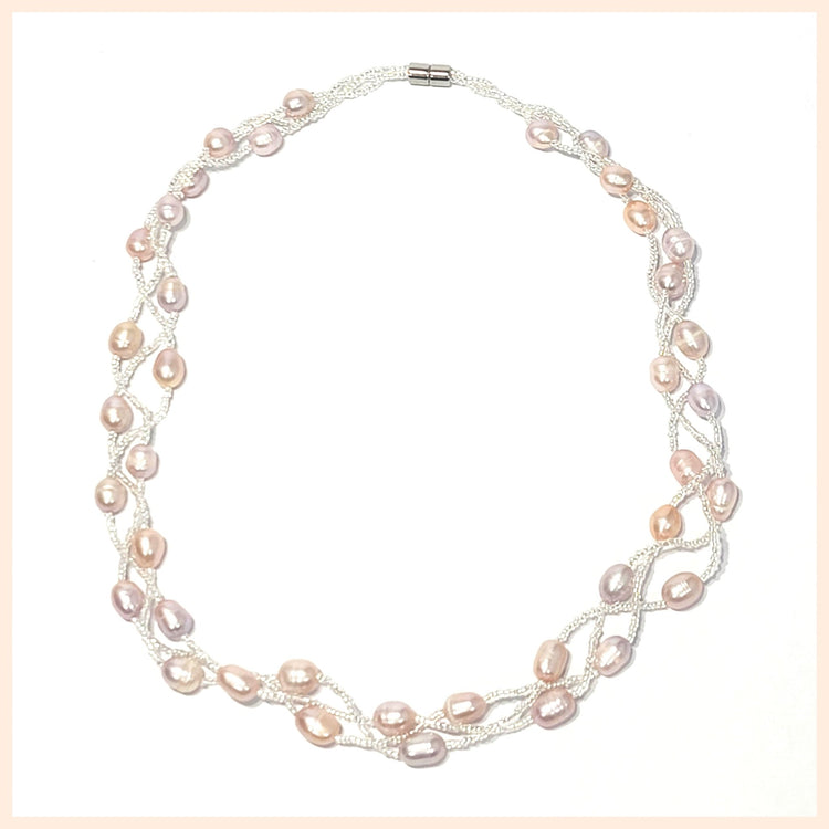 Woven Pearl Necklace - Leila Jewels