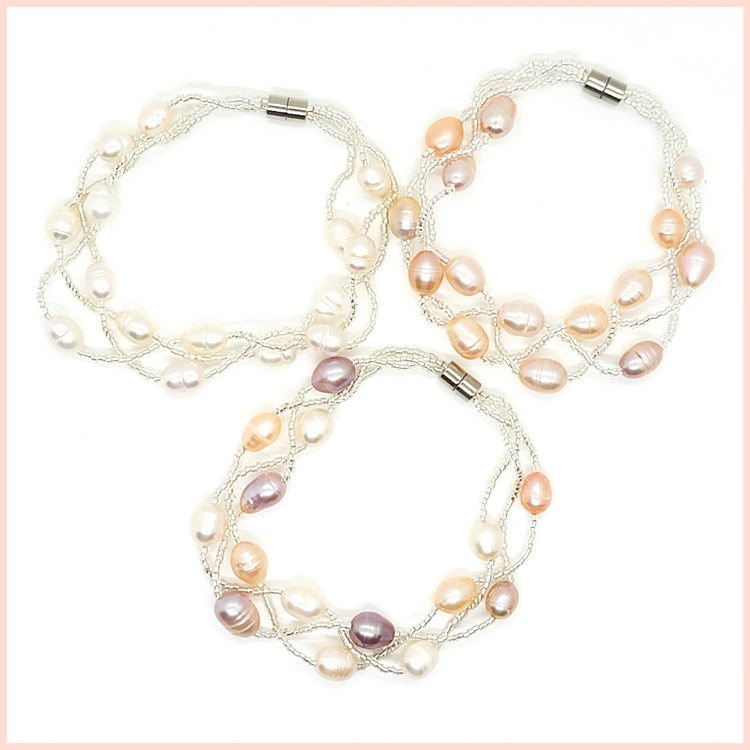 Woven Pearl Bracelet - Leila Jewels