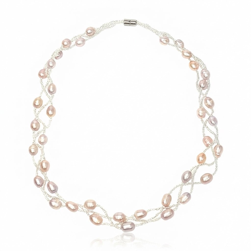 Woven Freshwater Pearl Necklace - Leila Jewels