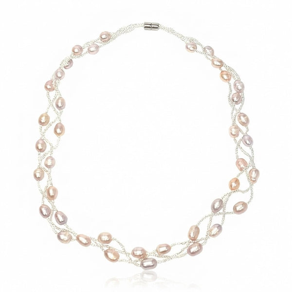 Woven Freshwater Pearl Necklace - Leila Jewels