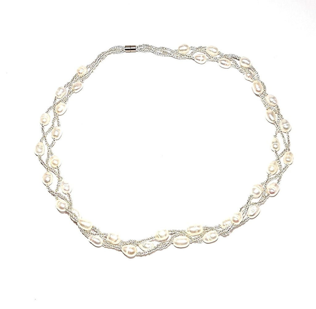 Woven Pearl Necklace - Leila Jewels