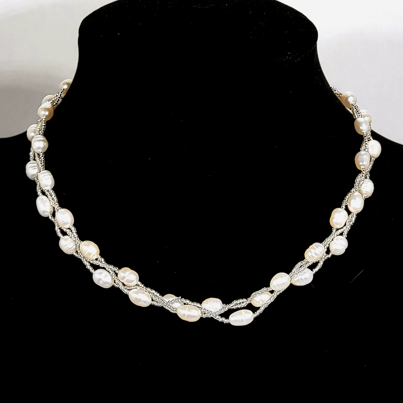 Woven Pearl Necklace - Leila Jewels