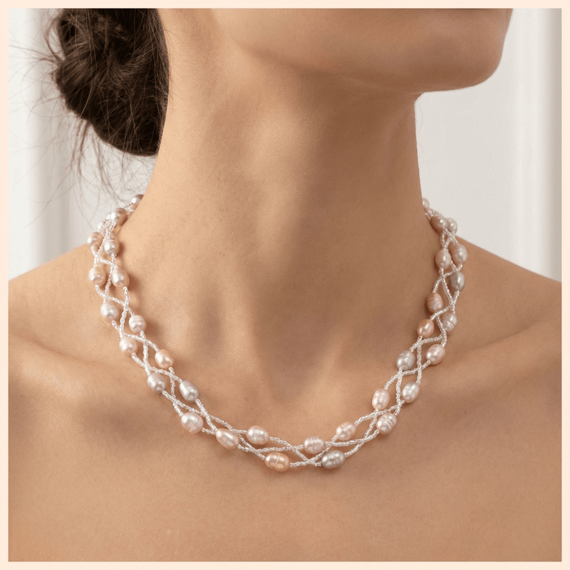 Woven Freshwater Pearl Necklace