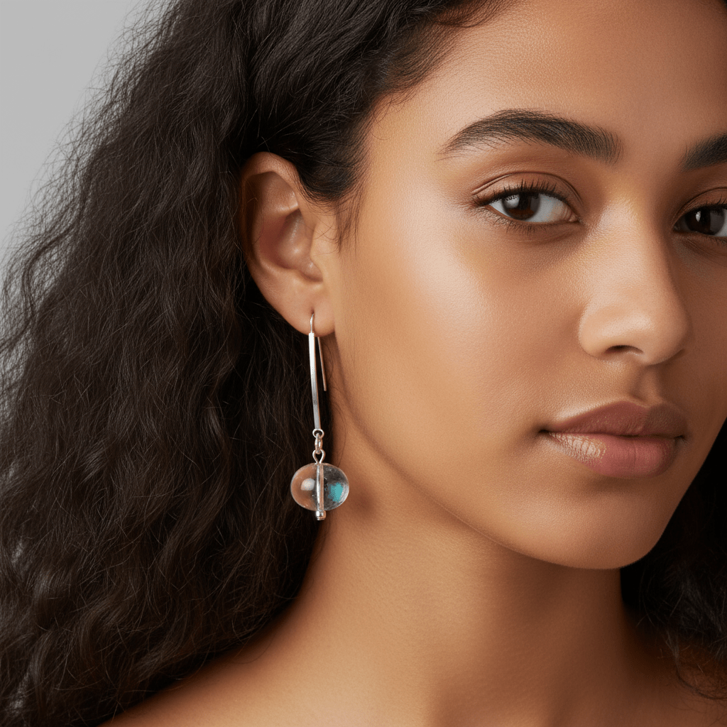 Glass Bubble Drop Earrings - Leila Jewels