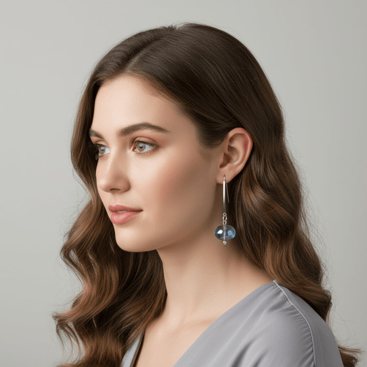 Glass Bubble Drop Earrings - Leila Jewels
