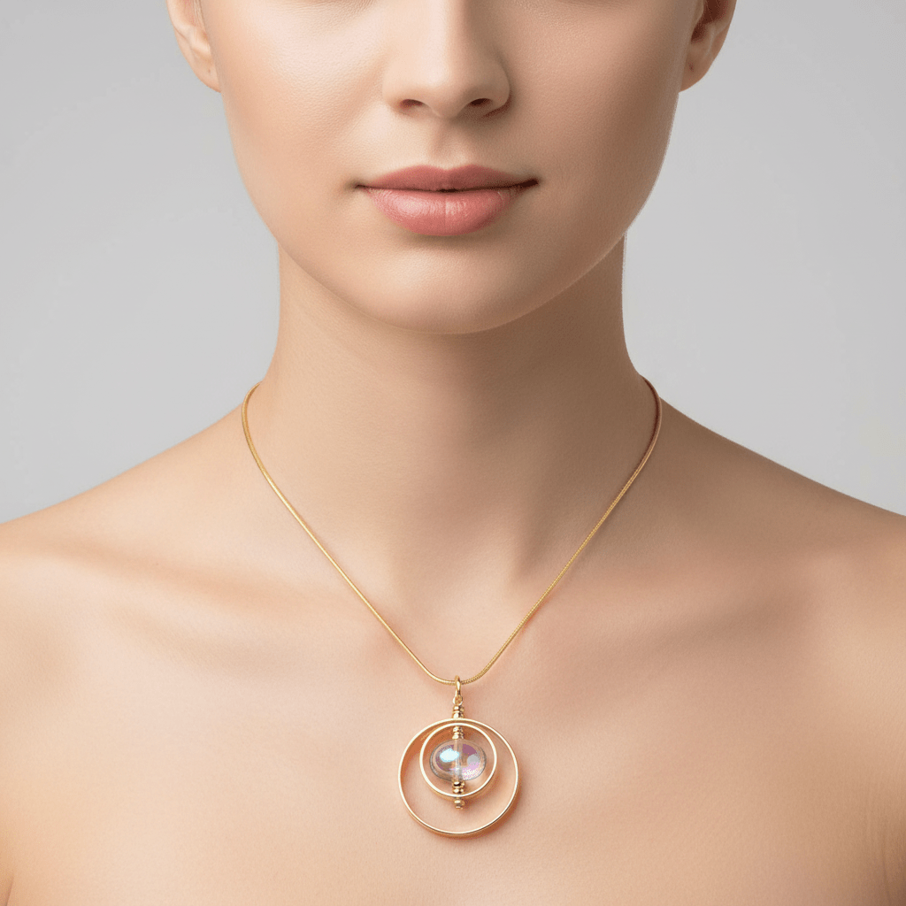 Immortal Eyes Pull Necklace with Glass Bead - Leila Jewels