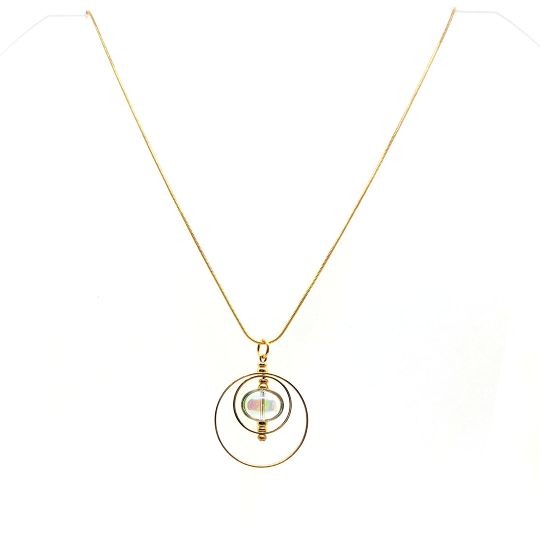 Immortal Eyes Pull Necklace with Glass Bead - Leila Jewels