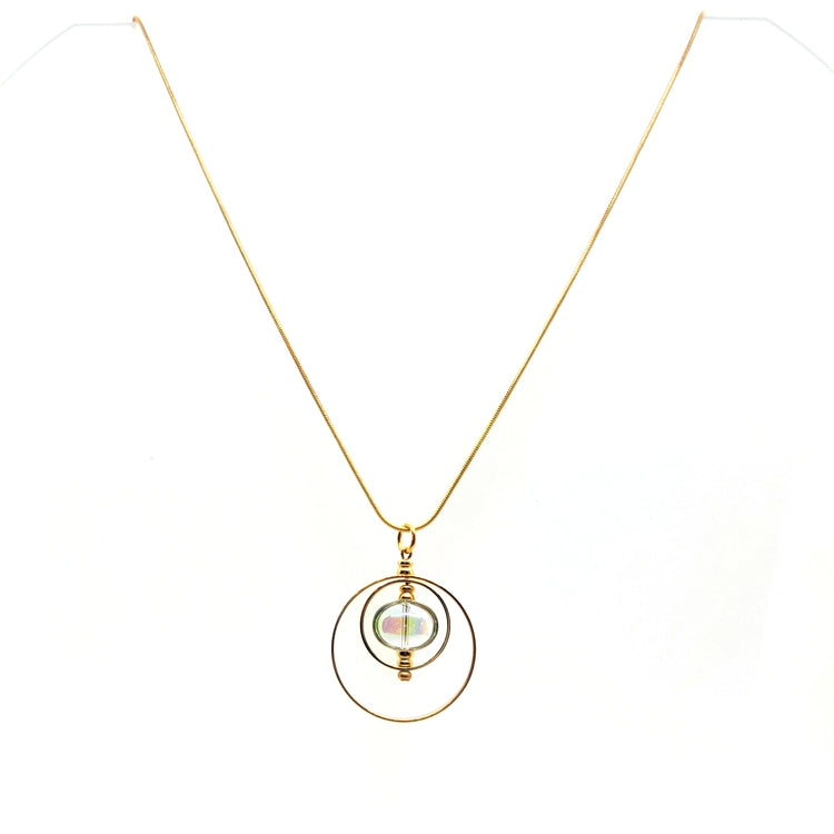 Immortal Eyes Pull Necklace with Glass Bead - Leila Jewels