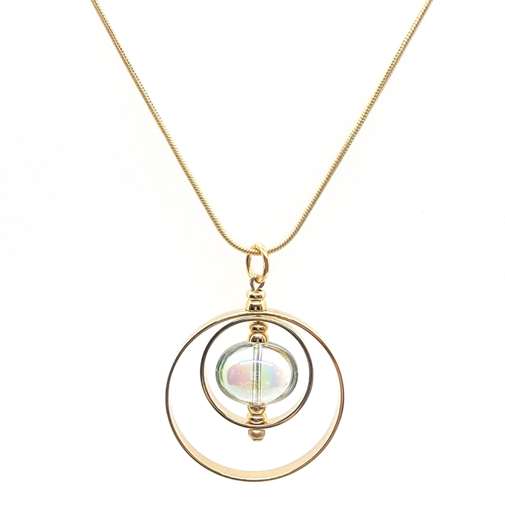 Immortal Eyes Pull Necklace with Glass Bead - Leila Jewels
