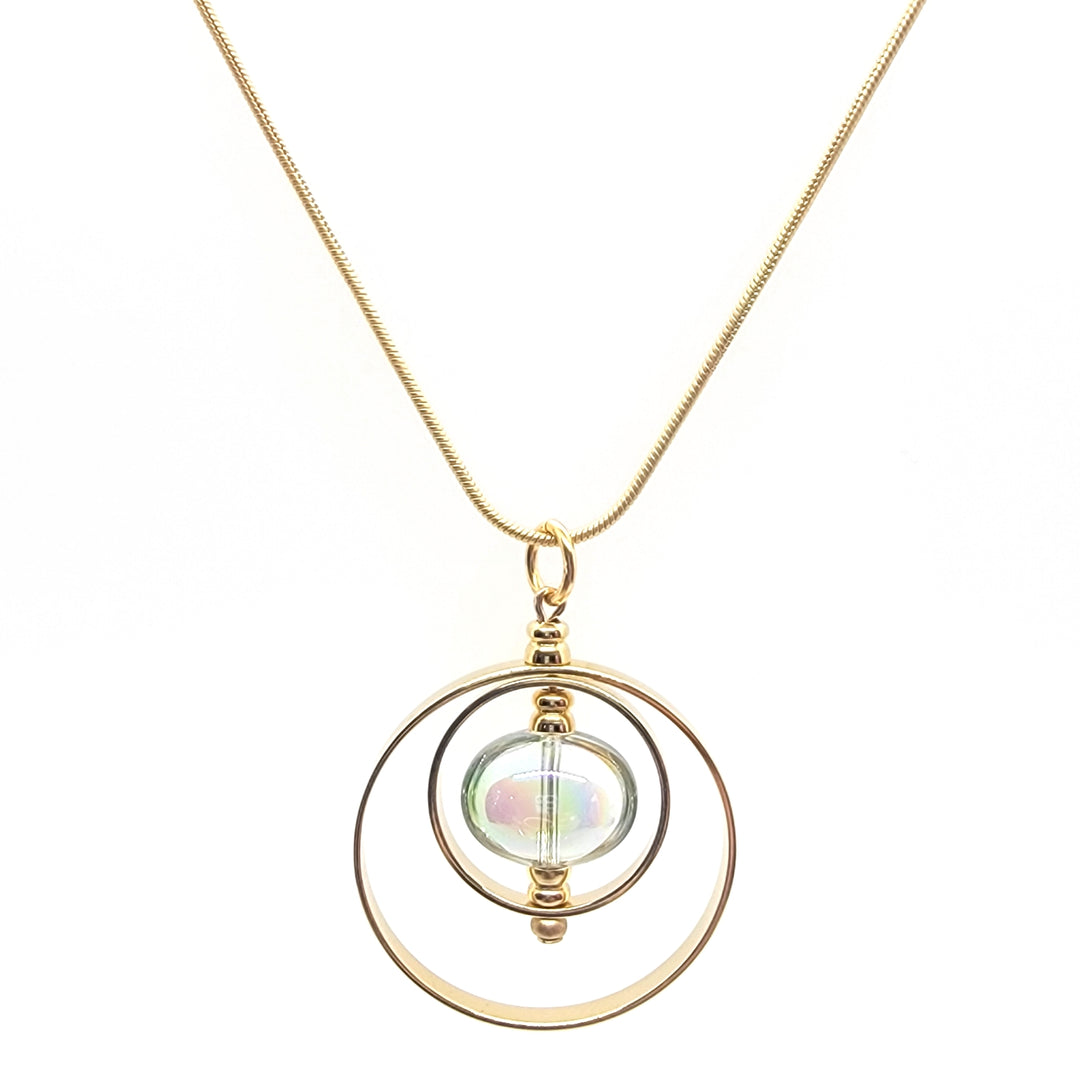 Immortal Eyes Pull Necklace with Glass Bead - Leila Jewels