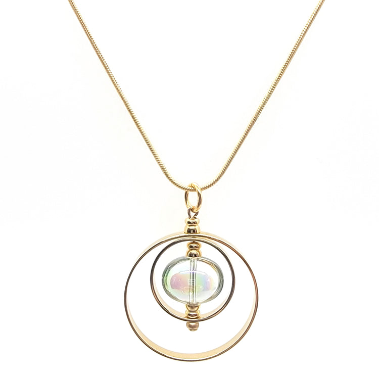 Immortal Eyes Pull Necklace with Glass Bead - Leila Jewels