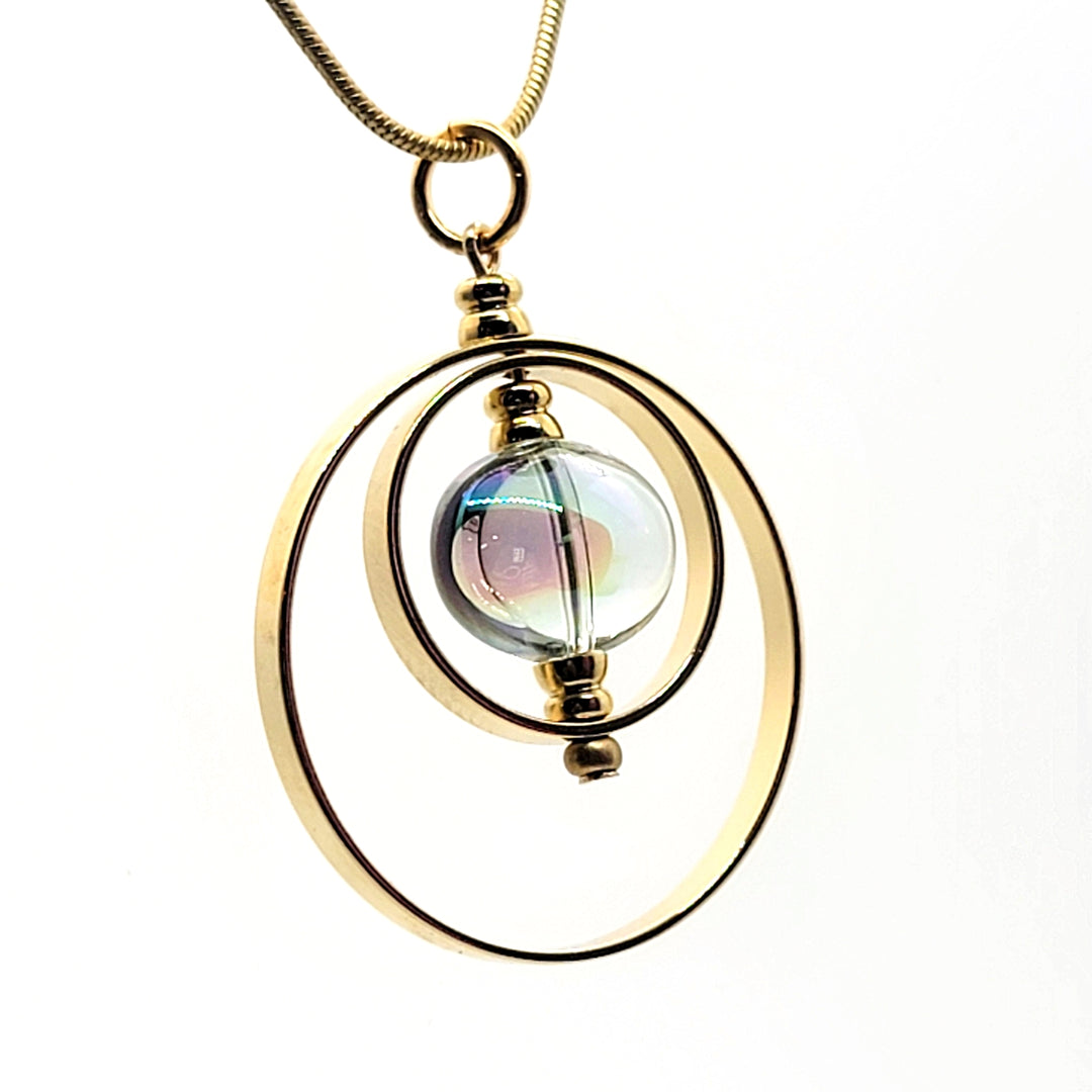 Immortal Eyes Pull Necklace with Glass Bead - Leila Jewels