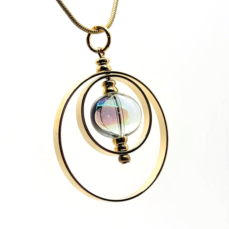 Immortal Eyes Pull Necklace with Glass Bead - Leila Jewels