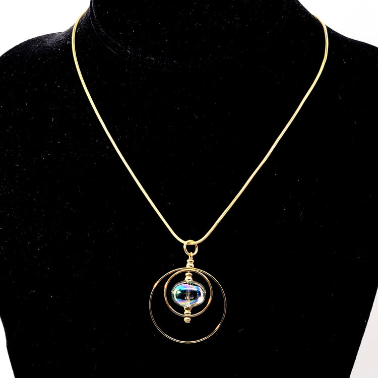 Immortal Eyes Pull Necklace with Glass Bead - Leila Jewels