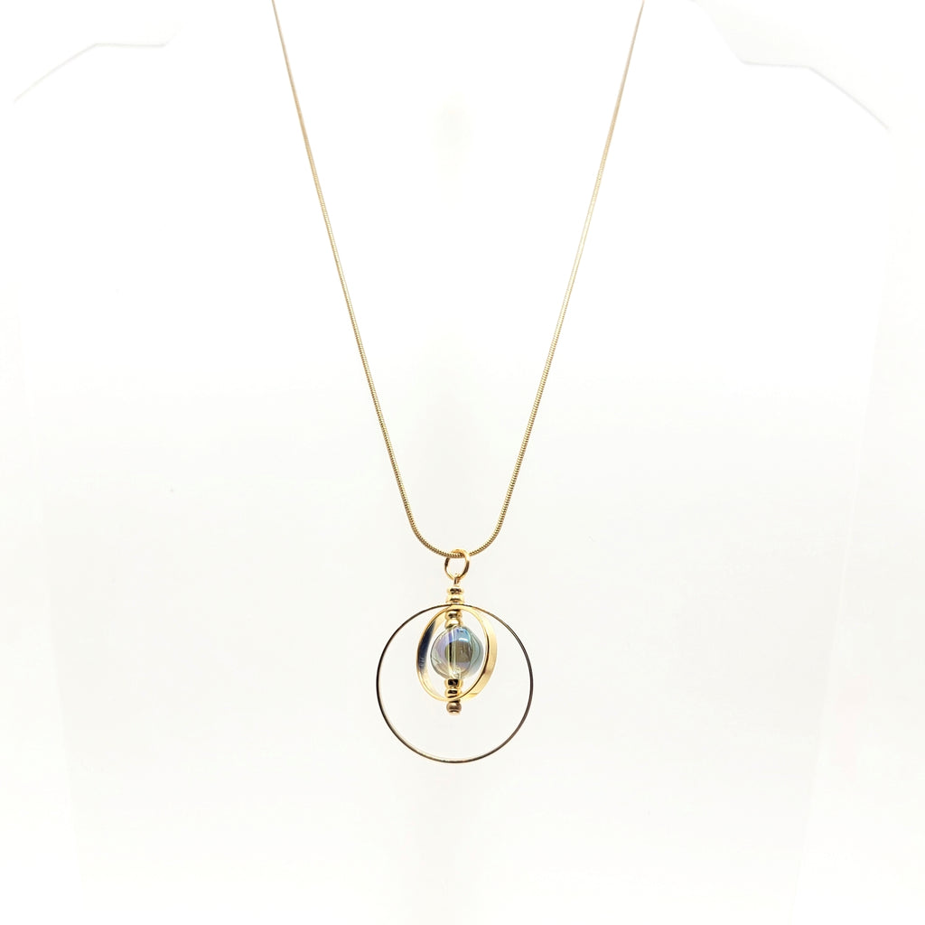 Immortal Eyes Pull Necklace with Glass Bead - Leila Jewels