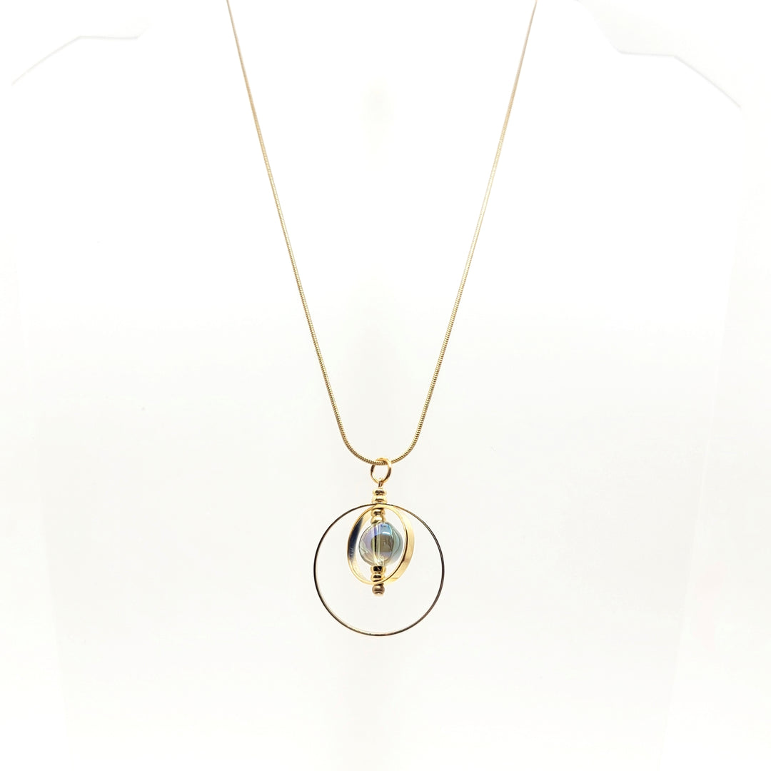 Immortal Eyes Pull Necklace with Glass Bead - Leila Jewels