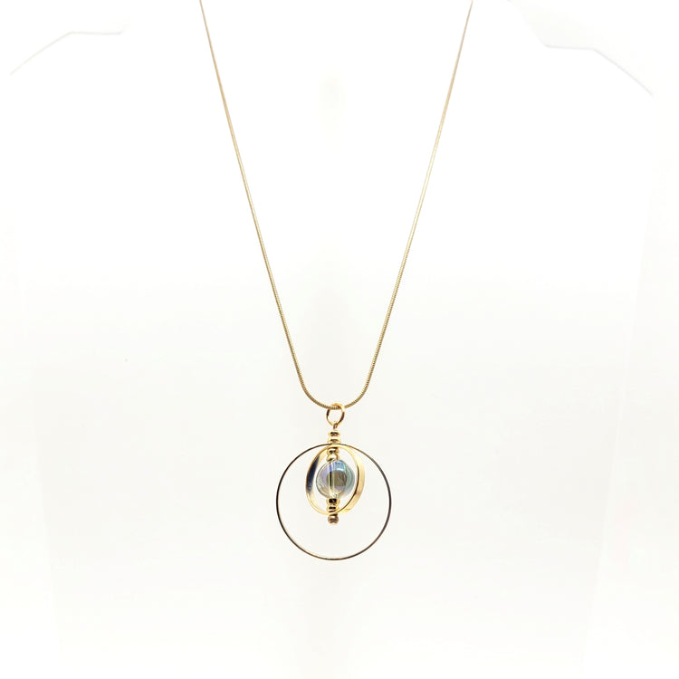 Immortal Eyes Pull Necklace with Glass Bead - Leila Jewels