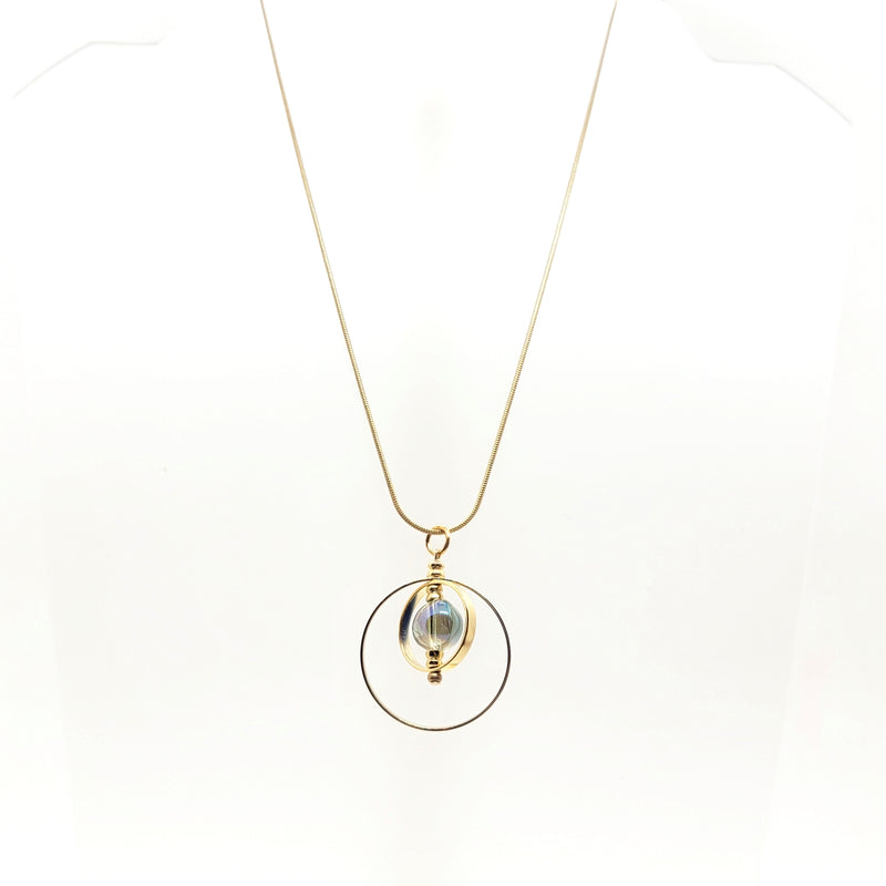 Immortal Eyes Pull Necklace with Glass Bead - Leila Jewels