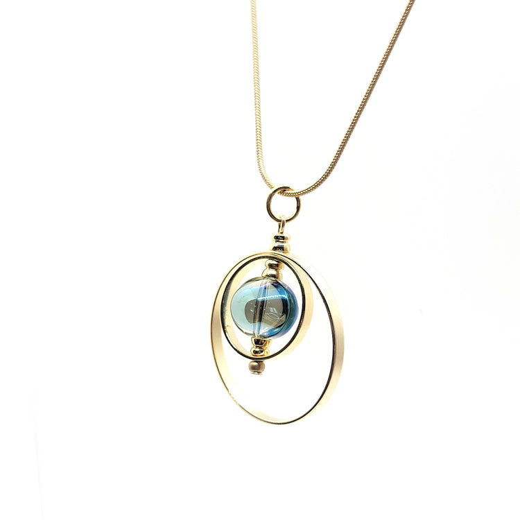 Immortal Eyes Pull Necklace with Glass Bead - Leila Jewels