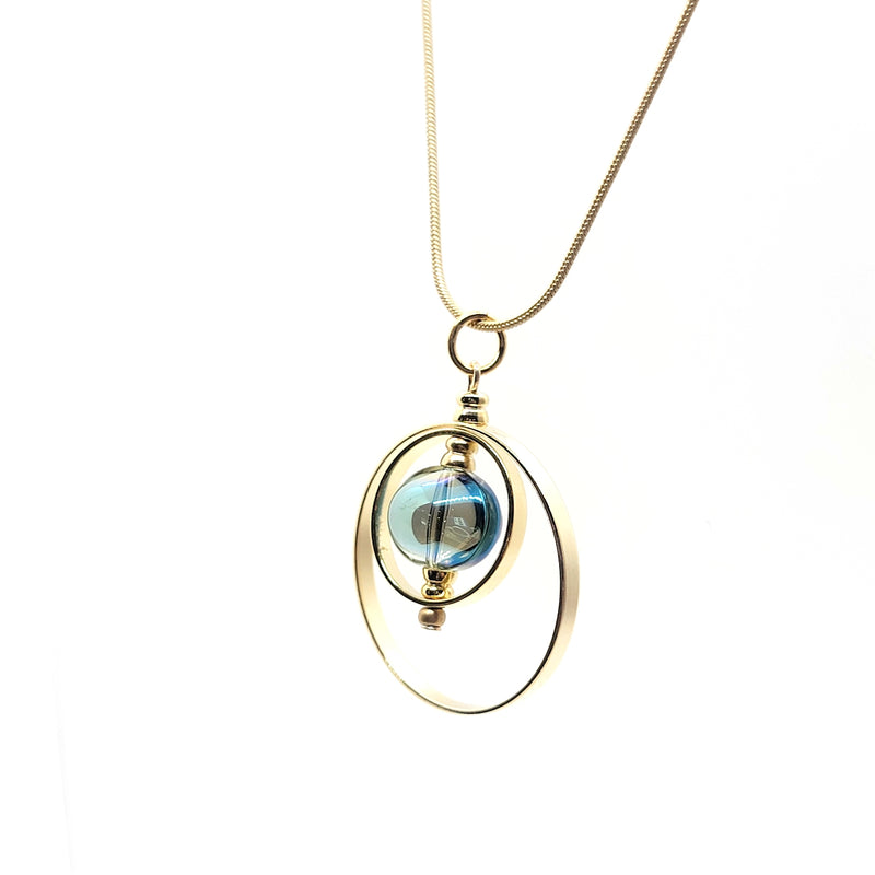 Immortal Eyes Pull Necklace with Glass Bead - Leila Jewels