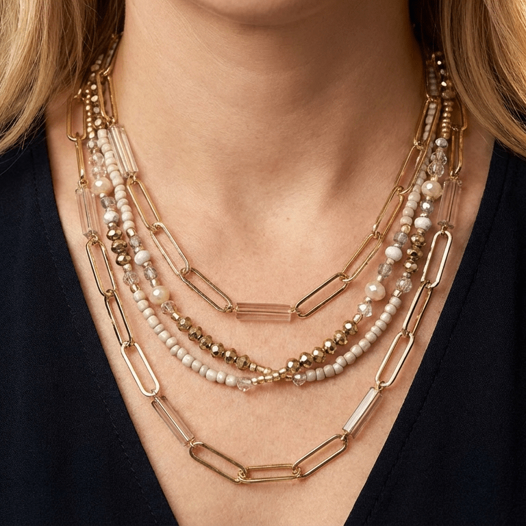 Double Strands Necklace - Leila Jewels