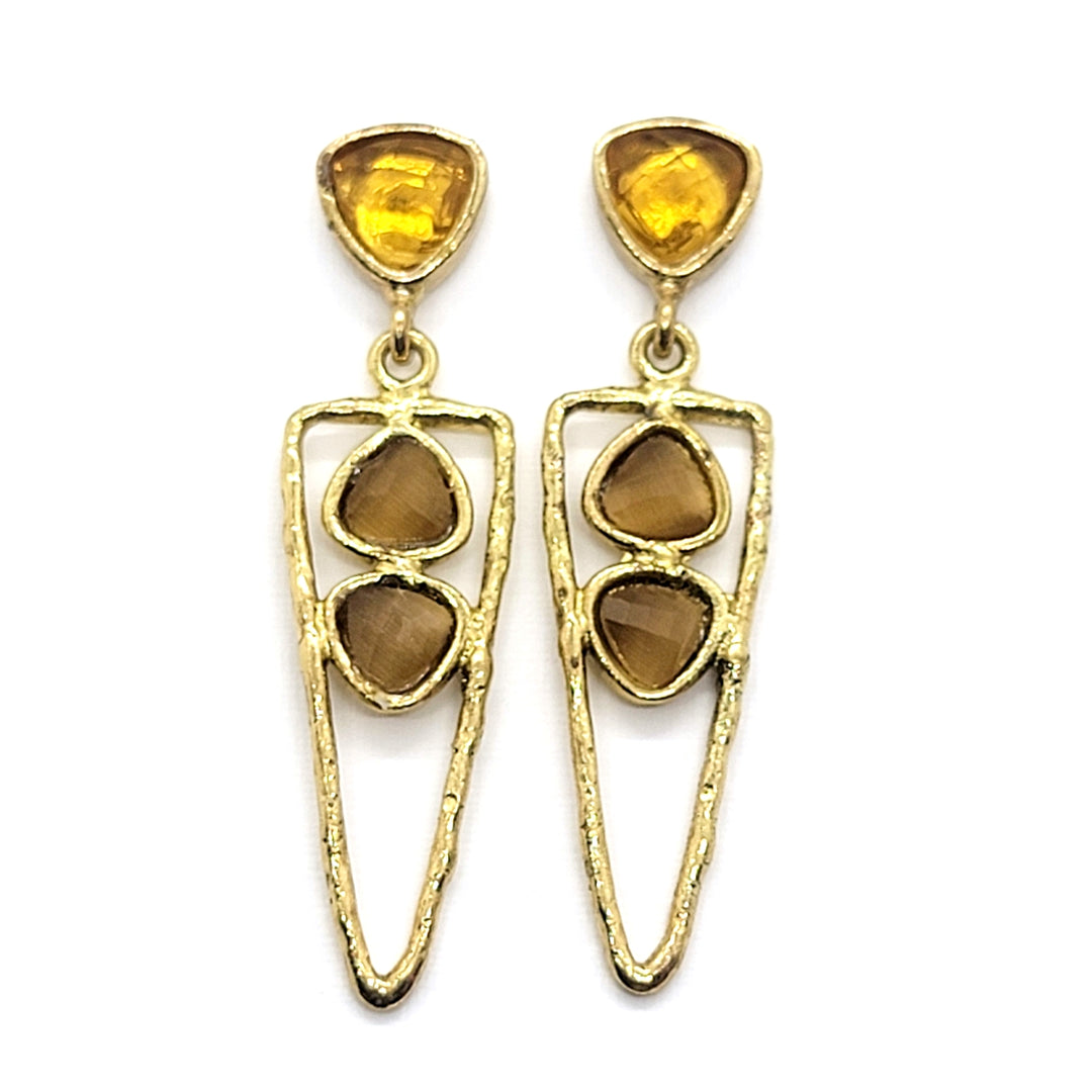 Three Crystal Earrings - Leila Jewels