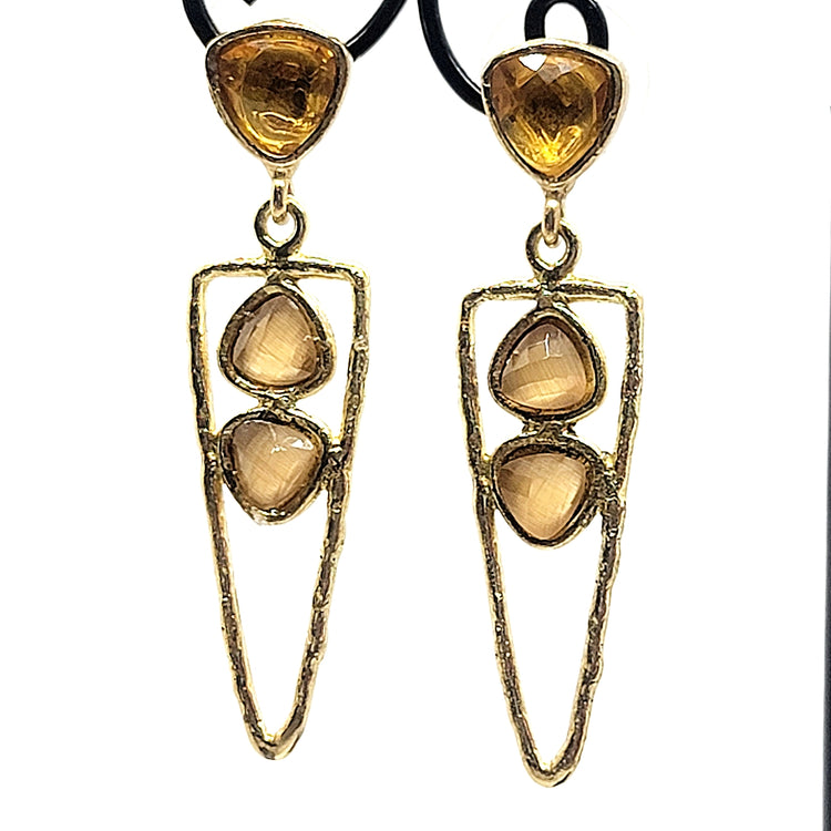Three Crystal Earrings - Leila Jewels