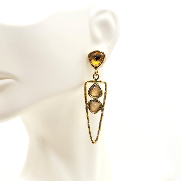 Three Crystal Earrings - Leila Jewels