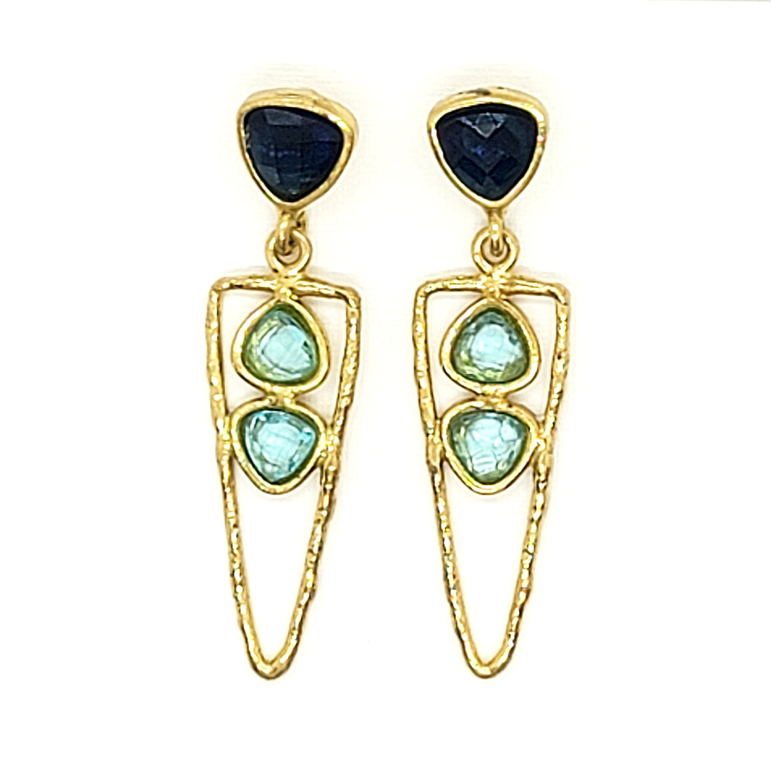 Three Crystal Earrings - Leila Jewels