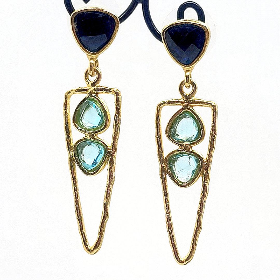 Three Crystal Earrings - Leila Jewels