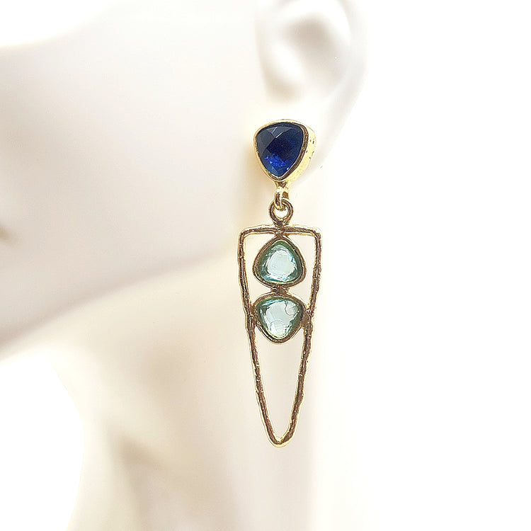 Three Crystal Earrings - Leila Jewels