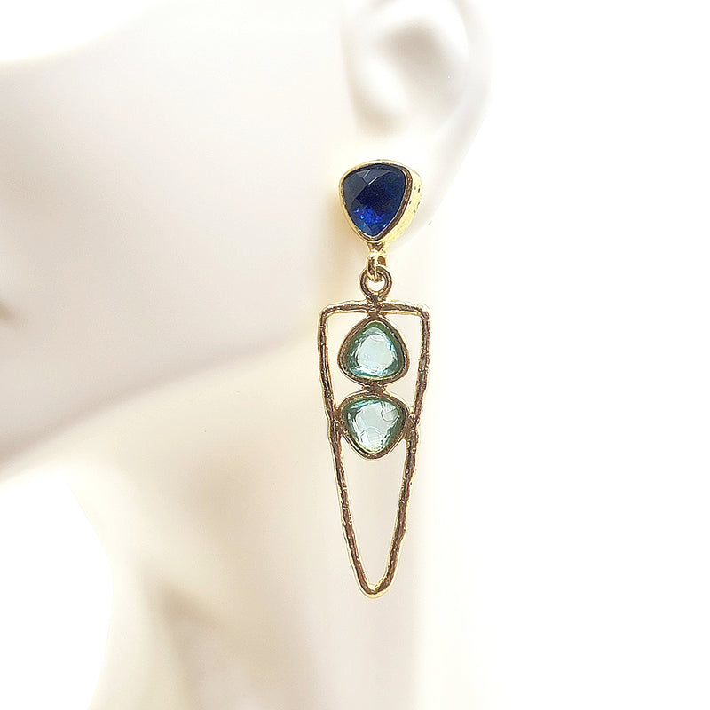 Three Crystal Earrings - Leila Jewels