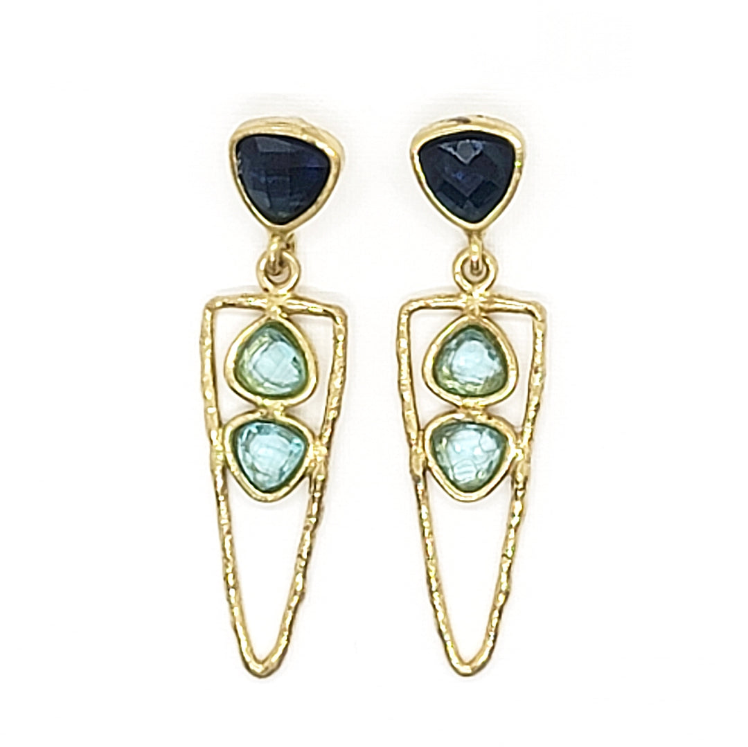 Three Crystal Earrings - Leila Jewels