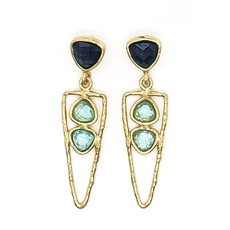Three Crystal Earrings - Leila Jewels
