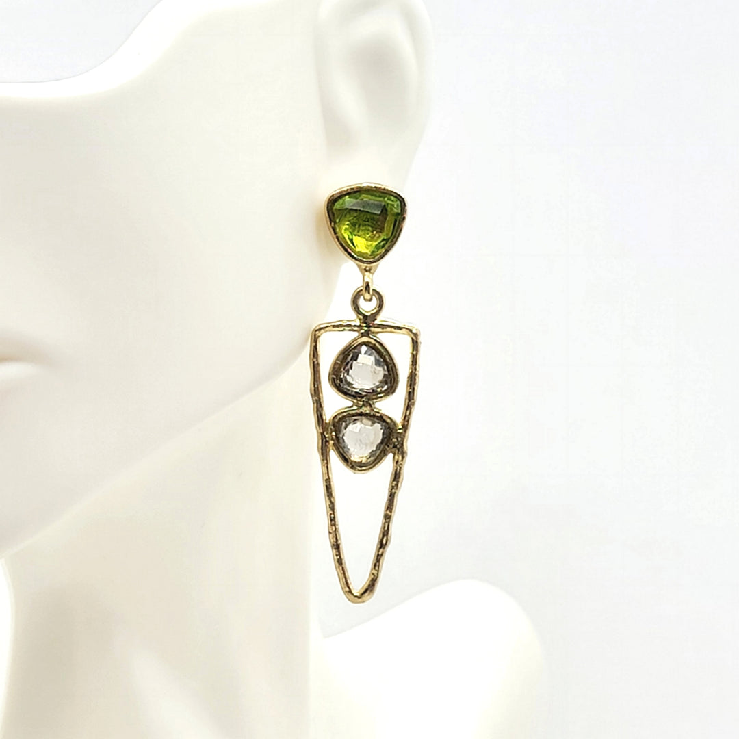Three Crystal Earrings - Leila Jewels