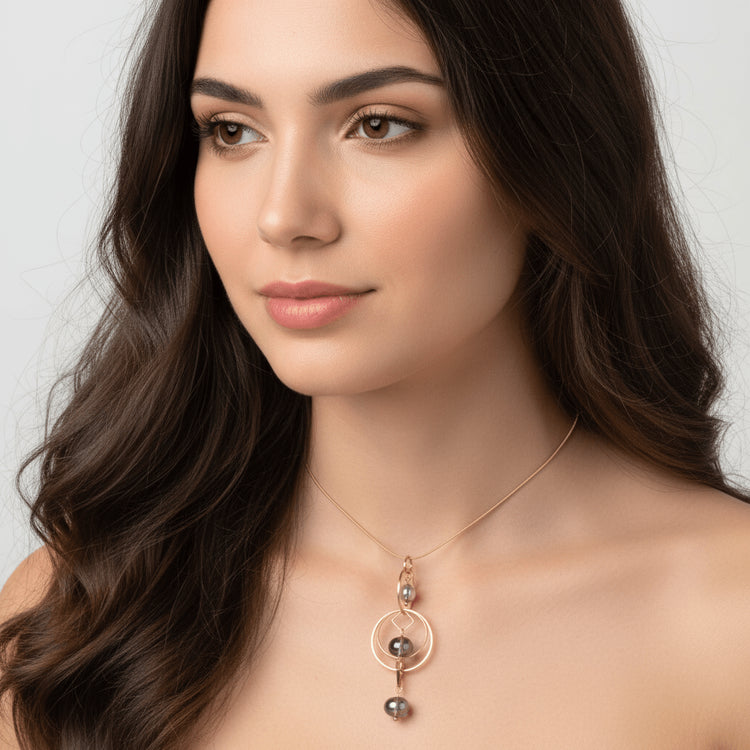 Many Moons Pull Necklace with Glass Beads - Leila Jewels