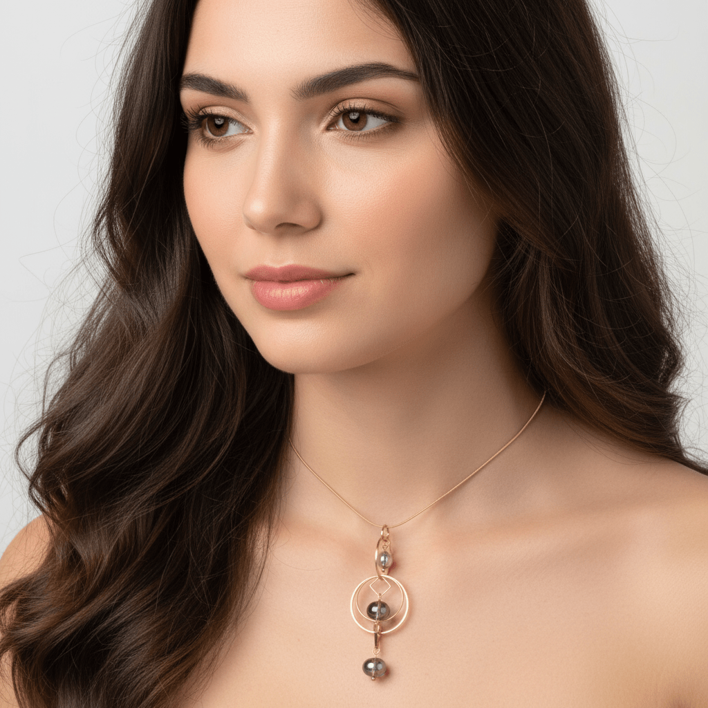 Many Moons Pull Necklace with Glass Beads - Leila Jewels